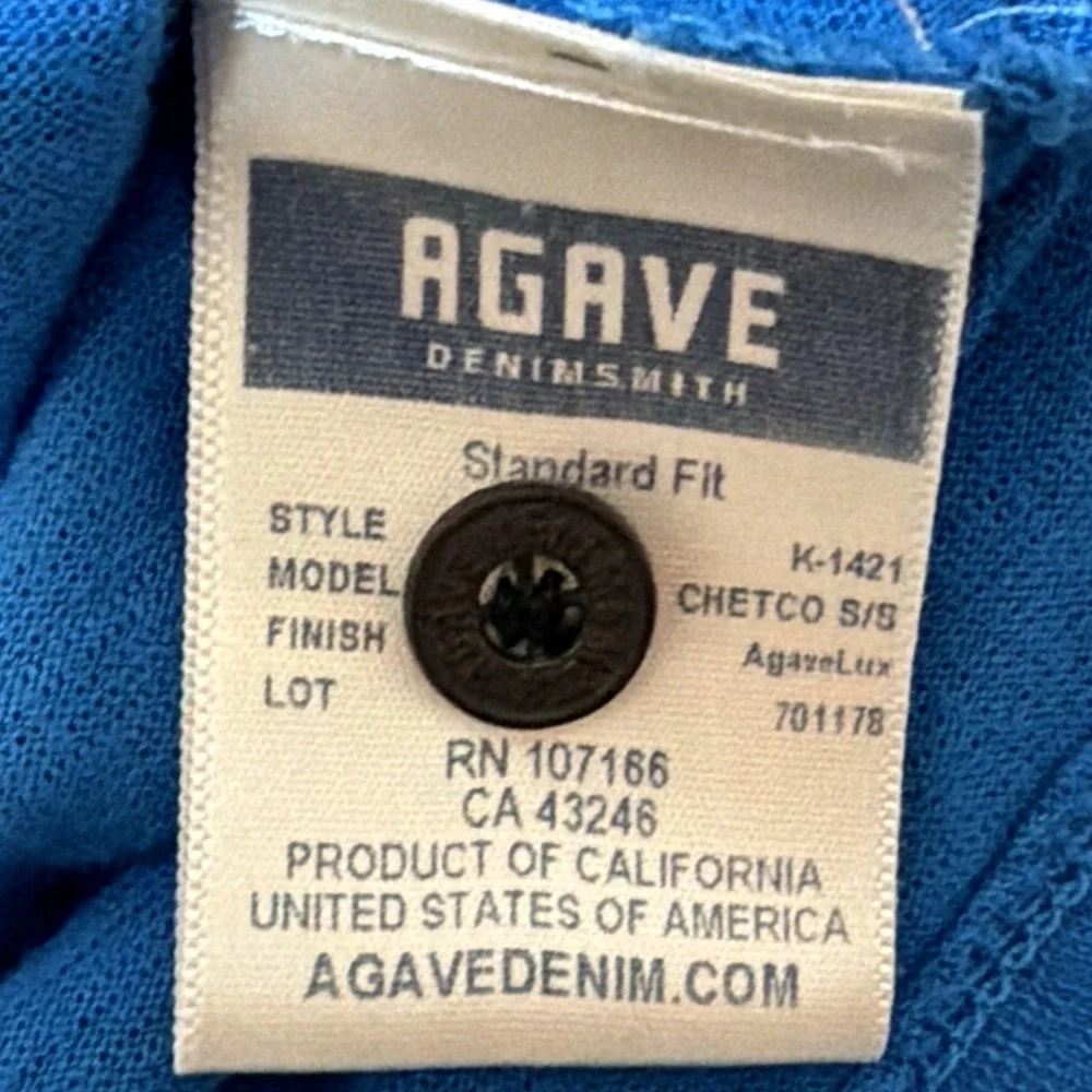 Jake Agave Men's Polo Shirt Short Sleeve Size Medium Blue Chetco